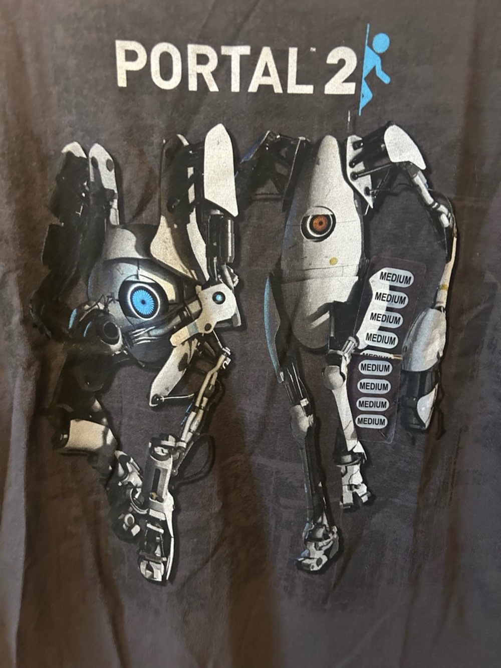 NWT 2011 Jinx Portal 2 Promo T-Shirt Tee Atlas and P-Body Grey Size Medium - Picture 2 of 5